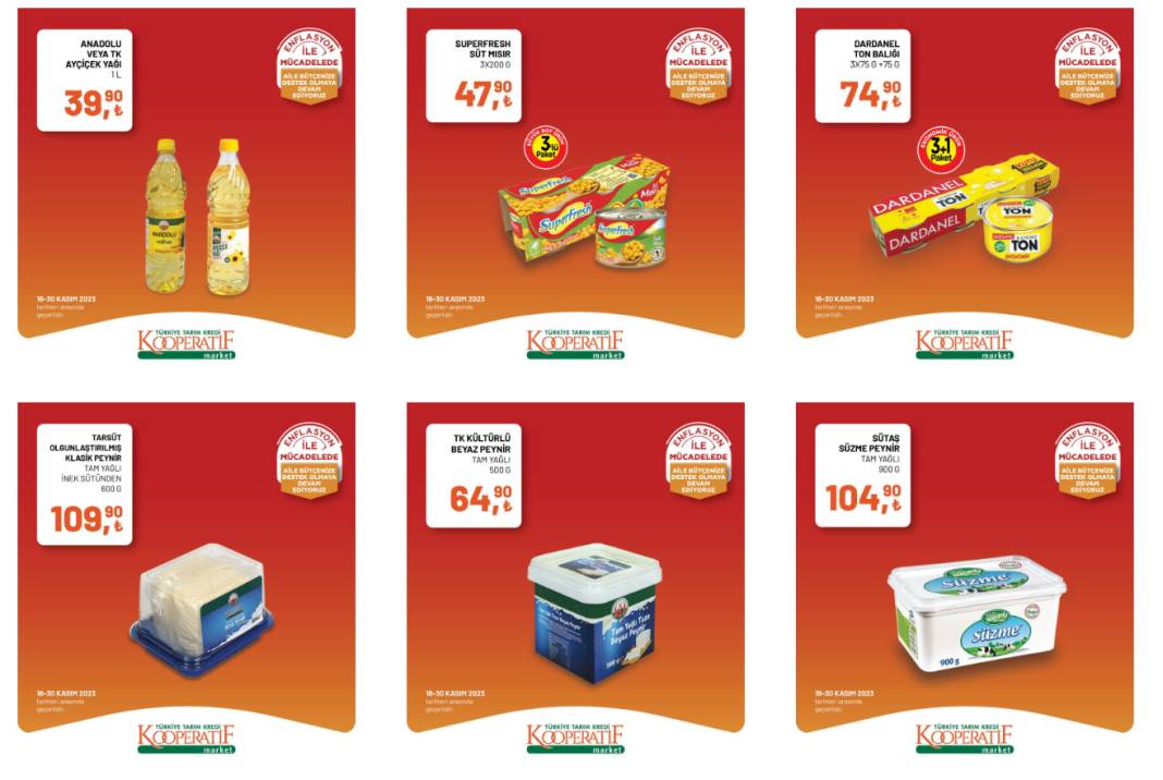 Tarım Kredi Kooperatifi marketlerinde yeni indirim başladı; 5 KG un 58,50 TL, 400 GR peynir 46,50 TL’den satışta! Kaçırmayın 4